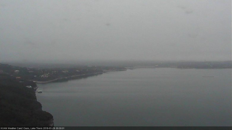 Lake Travis webcam, January 26, 2018 9:00 AM CT