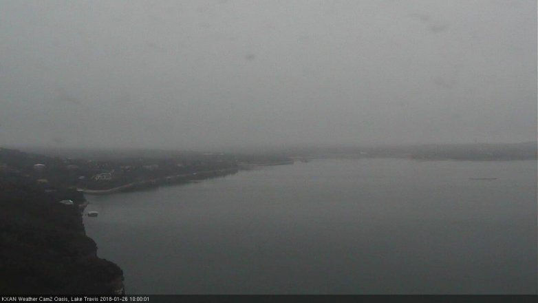 Lake Travis webcam, January 26, 2018 9:15 AM CT