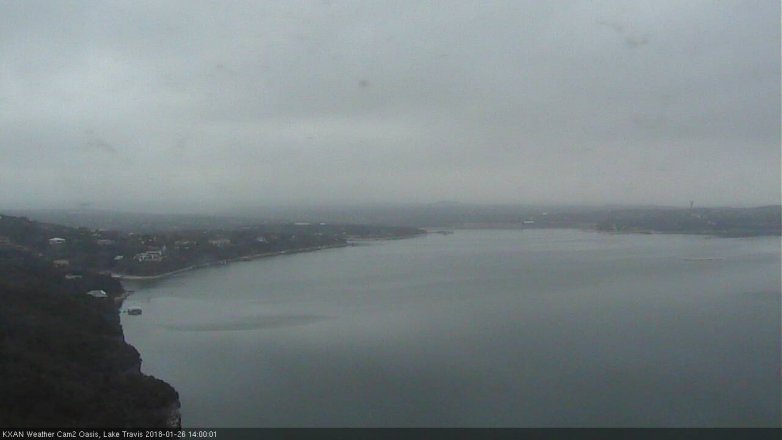 Lake Travis webcam, January 26, 2018 1:25 PM CT