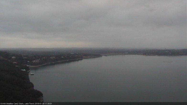 Lake Travis webcam, January 26, 2018 4:35 PM CT