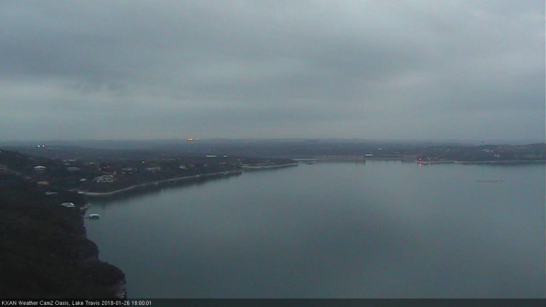 Lake Travis webcam, January 26, 2018 5:25 PM CT