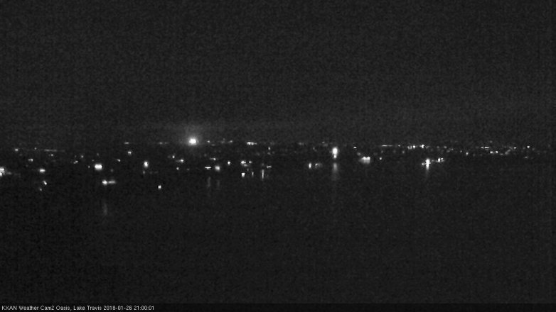 Lake Travis webcam, January 26, 2018 8:15 PM CT