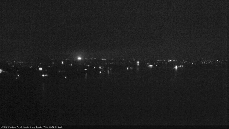 Lake Travis webcam, January 26, 2018 9:25 PM CT