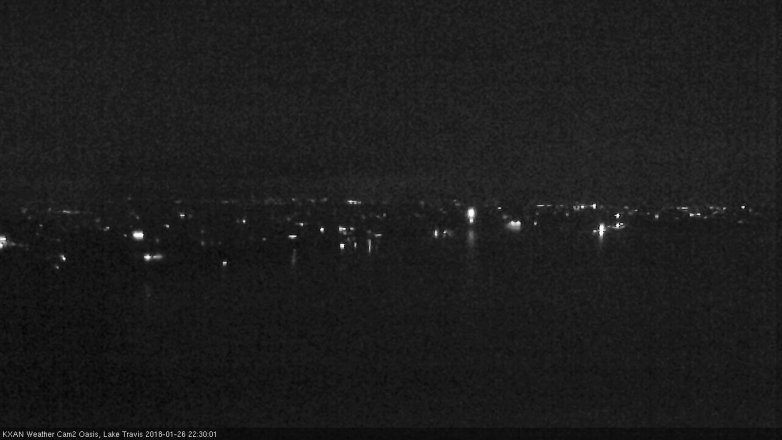 Lake Travis webcam, January 26, 2018 9:40 PM CT