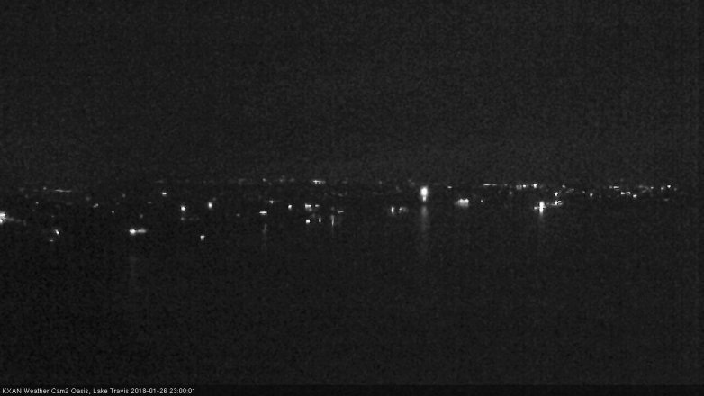 Lake Travis webcam, January 26, 2018 10:15 PM CT