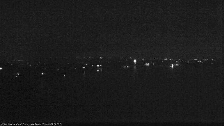 Lake Travis webcam, January 26, 2018 11:20 PM CT