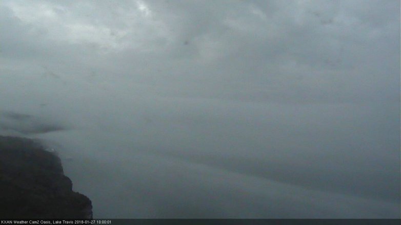 Lake Travis webcam, January 27, 2018 9:30 AM CT