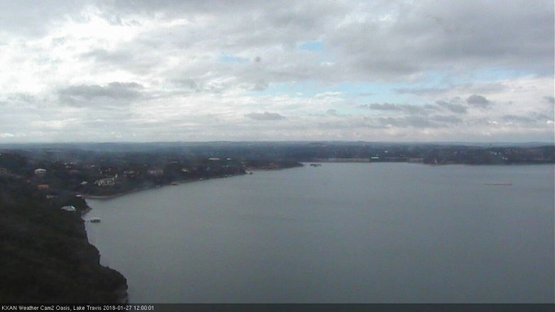 Lake Travis webcam, January 27, 2018 11:25 AM CT