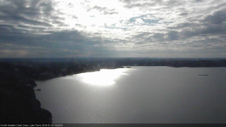 Lake Travis webcam, January 27, 2018 3:10 PM CT