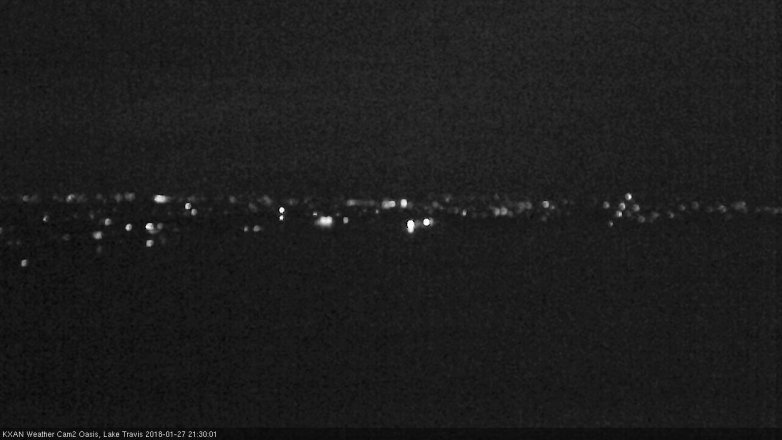 Lake Travis webcam, January 27, 2018 9:00 PM CT