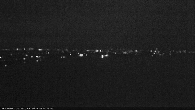 Lake Travis webcam, January 27, 2018 9:15 PM CT