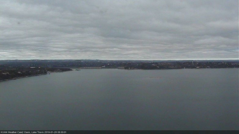Lake Travis webcam, January 28, 2018 9:00 AM CT