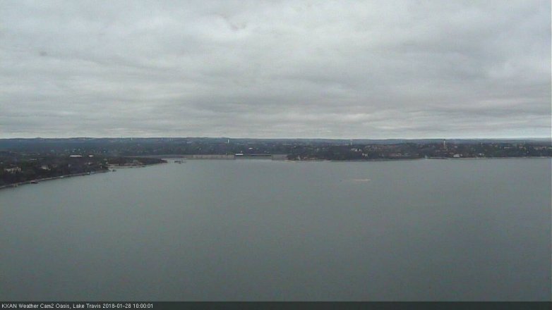 Lake Travis webcam, January 28, 2018 9:05 AM CT