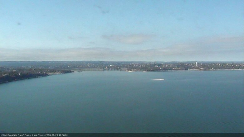 Lake Travis webcam, January 28, 2018 9:40 AM CT