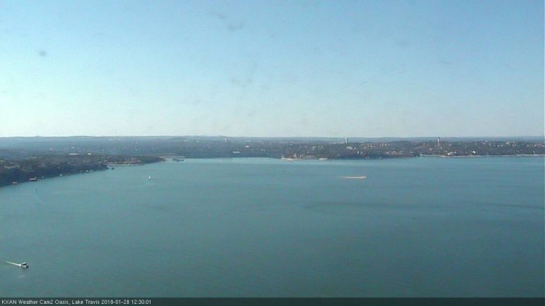 Lake Travis webcam, January 28, 2018 11:40 AM CT