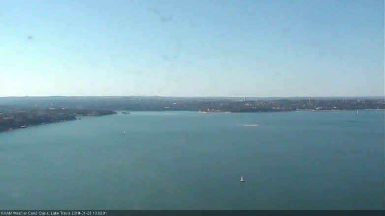 Lake Travis webcam, January 28, 2018 12:05 PM CT
