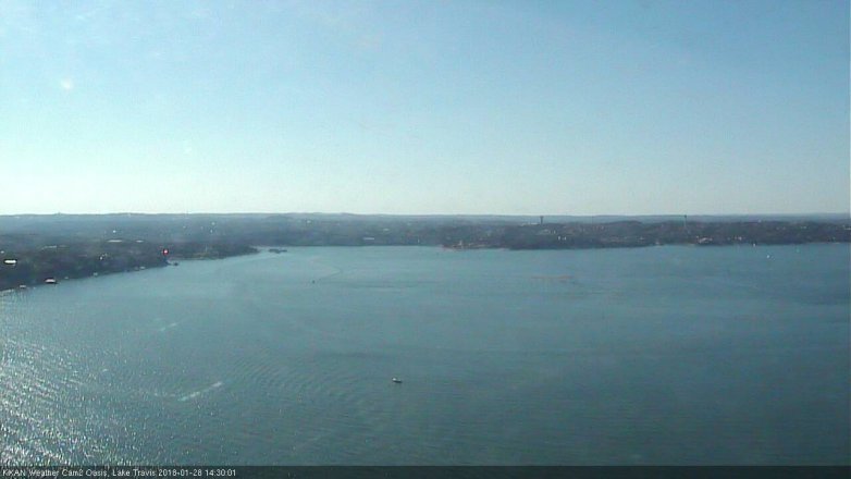 Lake Travis webcam, January 28, 2018 1:35 PM CT
