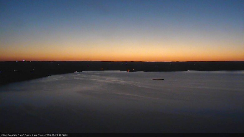 Lake Travis webcam, January 28, 2018 5:50 PM CT