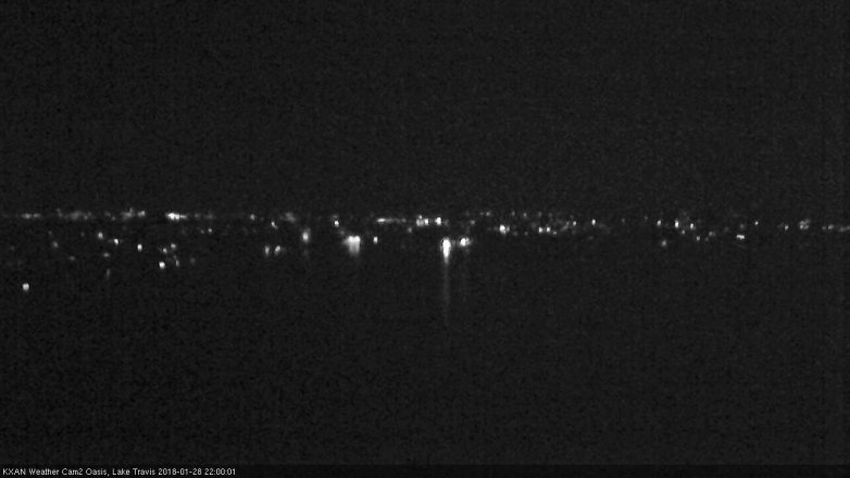 Lake Travis webcam, January 28, 2018 9:05 PM CT