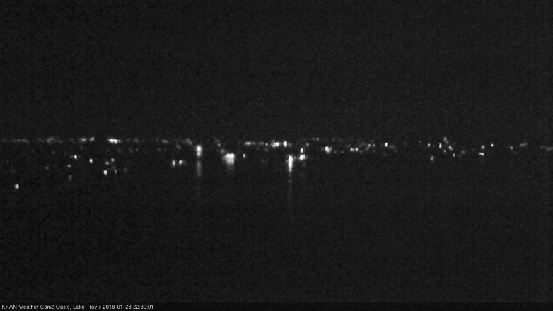 Lake Travis webcam, January 28, 2018 9:45 PM CT