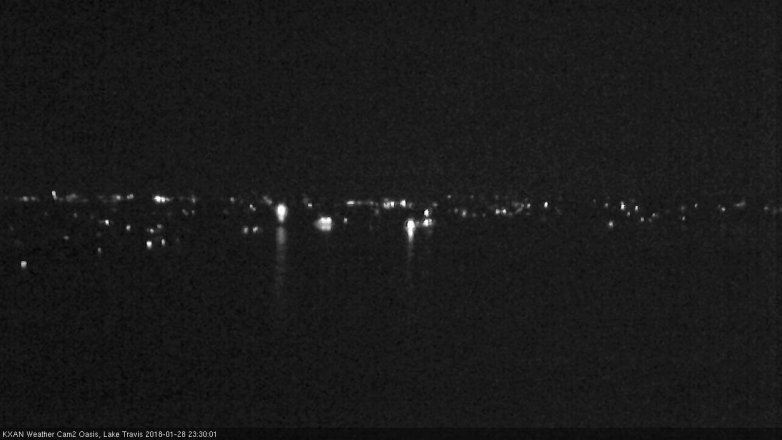 Lake Travis webcam, January 28, 2018 11:00 PM CT