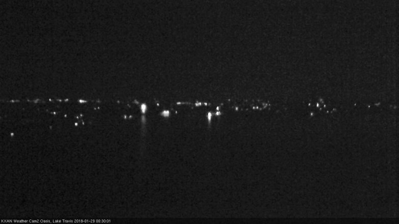 Lake Travis webcam, January 28, 2018 11:40 PM CT