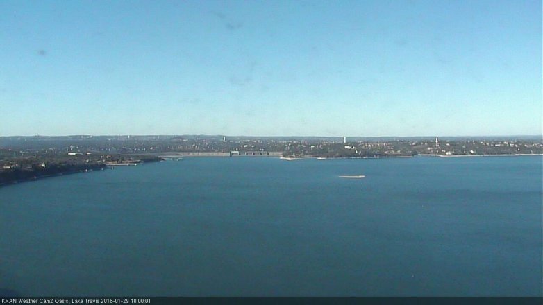 Lake Travis webcam, January 29, 2018 9:25 AM CT