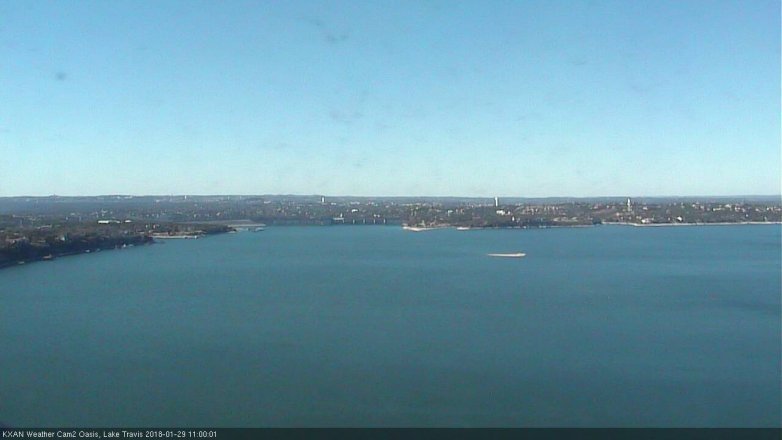 Lake Travis webcam, January 29, 2018 10:20 AM CT
