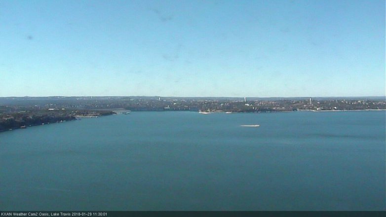 Lake Travis webcam, January 29, 2018 10:50 AM CT