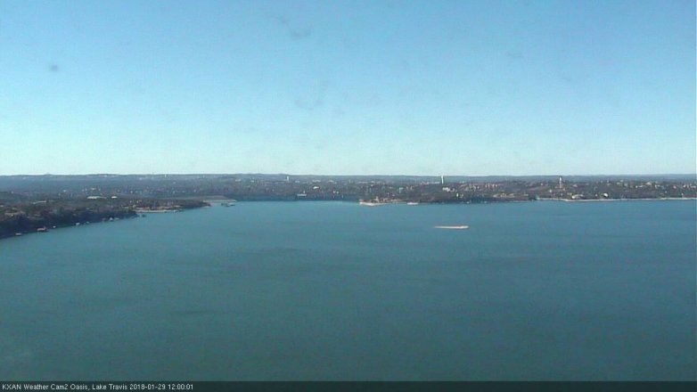 Lake Travis webcam, January 29, 2018 11:25 AM CT