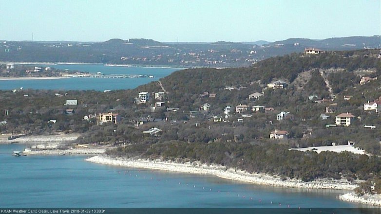 Lake Travis webcam, January 29, 2018 12:10 PM CT