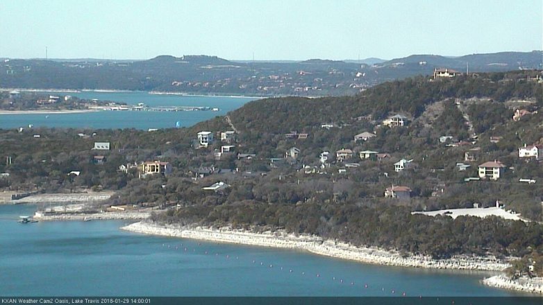 Lake Travis webcam, January 29, 2018 1:10 PM CT