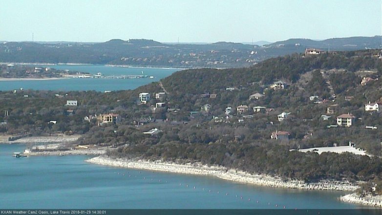 Lake Travis webcam, January 29, 2018 1:40 PM CT