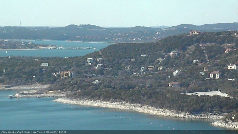 Lake Travis webcam, January 29, 2018 2:15 PM CT