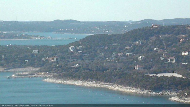 Lake Travis webcam, January 29, 2018 3:00 PM CT