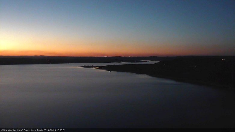 Lake Travis webcam, January 29, 2018 5:35 PM CT