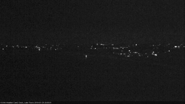Lake Travis webcam, January 29, 2018 7:05 PM CT