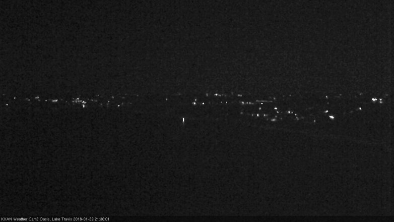 Lake Travis webcam, January 29, 2018 8:45 PM CT