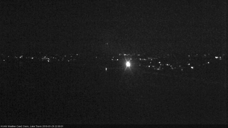 Lake Travis webcam, January 29, 2018 9:05 PM CT