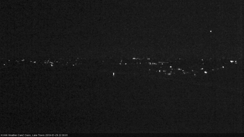 Lake Travis webcam, January 29, 2018 9:55 PM CT