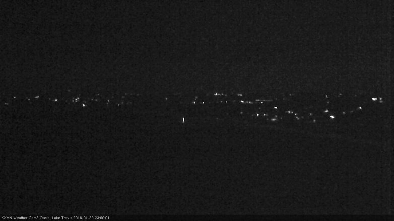 Lake Travis webcam, January 29, 2018 10:15 PM CT