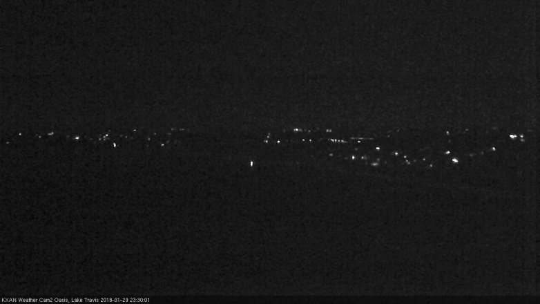 Lake Travis webcam, January 29, 2018 10:35 PM CT