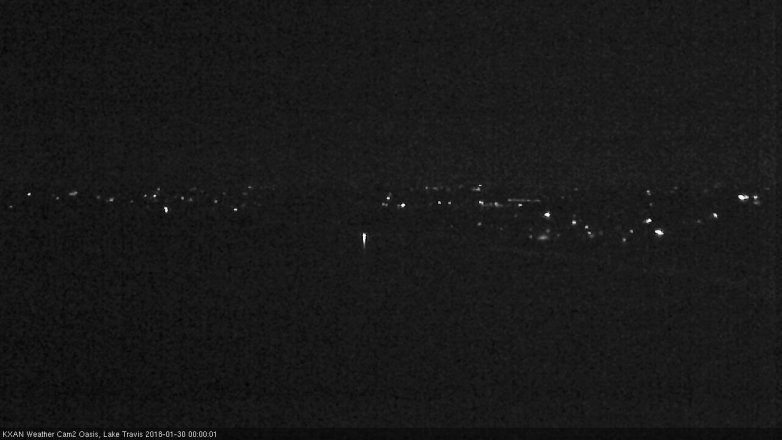 Lake Travis webcam, January 29, 2018 11:20 PM CT