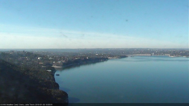 Lake Travis webcam, January 30, 2018 9:30 AM CT