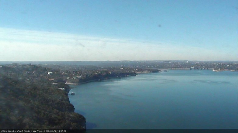 Lake Travis webcam, January 30, 2018 9:50 AM CT