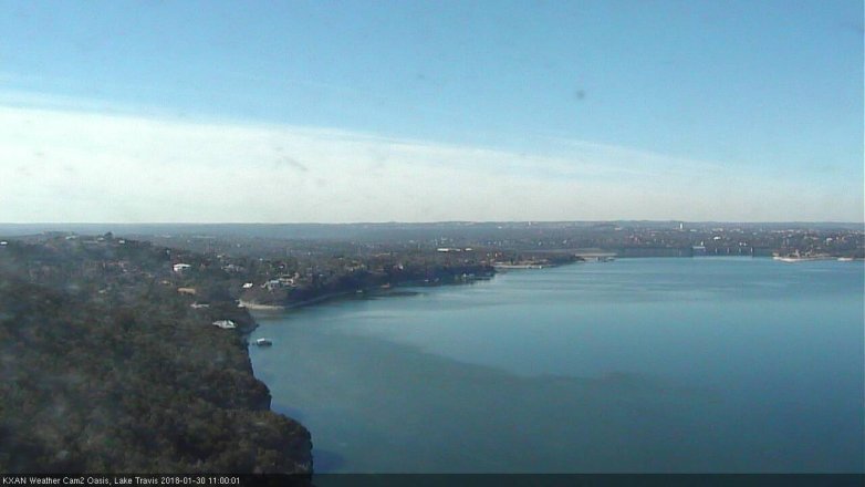 Lake Travis webcam, January 30, 2018 10:20 AM CT