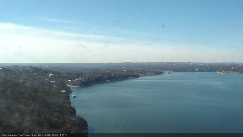 Lake Travis webcam, January 30, 2018 10:50 AM CT