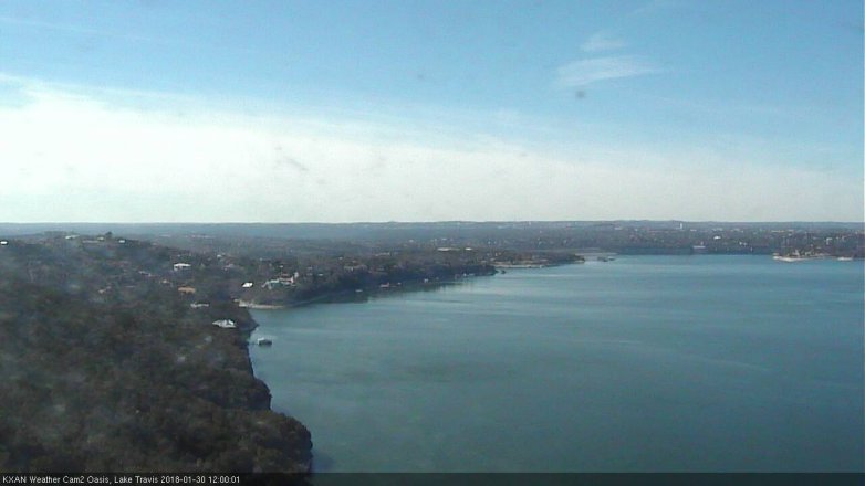 Lake Travis webcam, January 30, 2018 11:20 AM CT