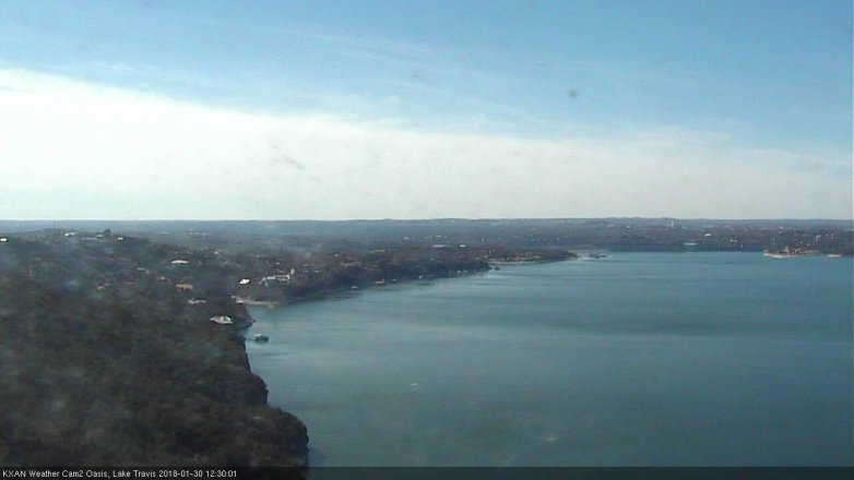 Lake Travis webcam, January 30, 2018 11:45 AM CT