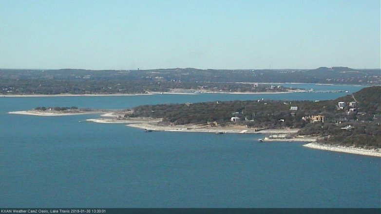 Lake Travis webcam, January 30, 2018 12:55 PM CT